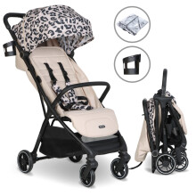 MBX6 Auto-Fold Compact Stroller - Fawn Leopard