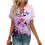 Women's Short Sleeve V-Neck  Blouses, Work Blouses,-Purple M 1