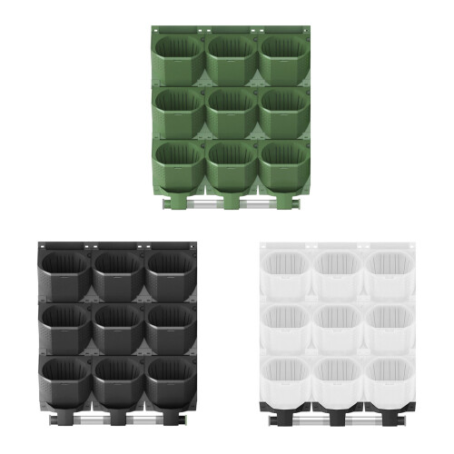 Plastic Drainage Hole Stacking Modular Wall Hanging Plant-White 1