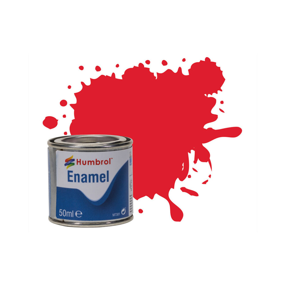 Humbrol 50Ml Enamel Paint Tinlet - No 19 Bright Red Gloss Model Kit Paint