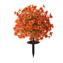 Artificial Flower With Ground Stake For Garden Patio-Orange