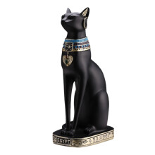 9.5" Ancient Egypts Kitten Figurine Egyptian Bastet Cats-Black