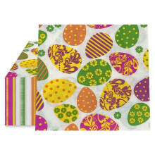 Lot de 20 serviettes en papier de Pâques à motifs lapin, œuf et fleurs