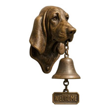 Pet Lover Willkommen Türklingel Harz Hund Kopf Statue-Basset