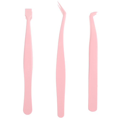 3Pcs False Lash Applicator Tool Set Pink with Precise Design