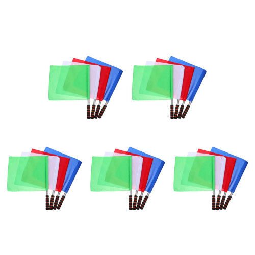 20Pcs Signal Flags for Sports Durable Sponge Handle Assorted Colors