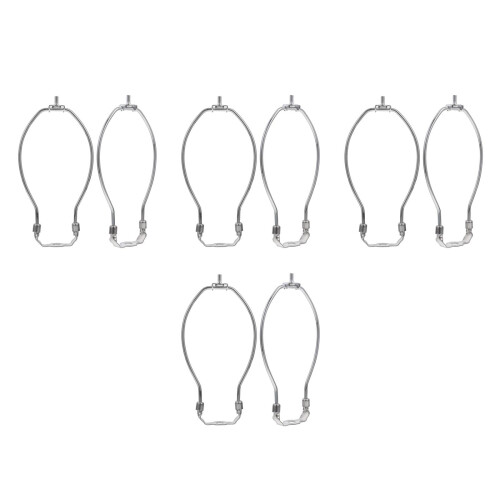 8Pcs Durable Silver Lamp Harp and Saddle Base for Home Lamps