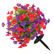 Realistic Morning Glory Flower Stake Outdoor-RosePurple