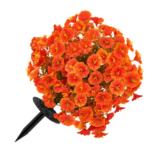 Weather Resistant Simulation Morning Glory Flower-Orange