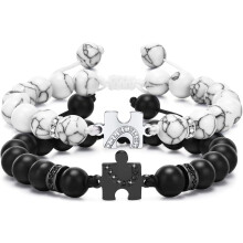 Puzzle-Herz-Partnerarmbänder – Edelstahl, für Sie & Ihn