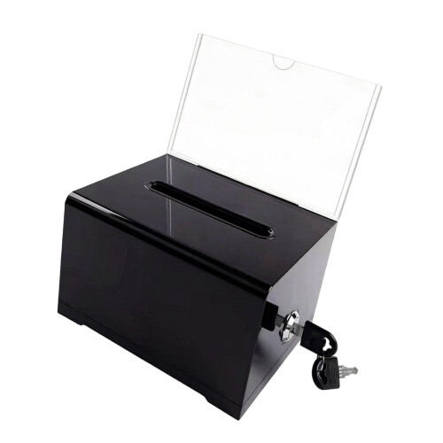 Sturdy Acrylic Ballot Container With Lock For Election Voting-1