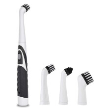 Brosse de nettoyage électrique, 4 brosses et 1 manche, brosse électrique pour nettoyer les carrelages, la salle de bain, la cuisine, les sols,