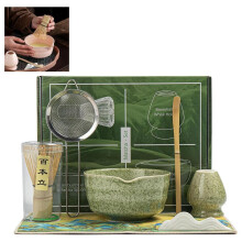 Service à thé Matcha, accessoires de thé japonais avec fouet en bambou, cuillère, porte-chasen et passoire, coffret cadeau, vert matcha