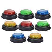 Lot de 8 buzzers pour quiz avec effets lumineux et sonores, buzzers familiaux pour jeux de quiz, jeux télévisés, enfants, adultes et enseignan