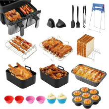 Ensemble de 19 accessoires pour friteuse à air Ninja Foodi AF400EU, AF300EU et AF500EU : moules en silicone et accessoires.