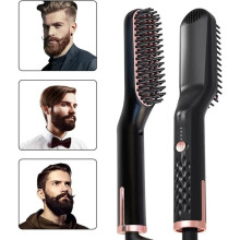 Hair straightener, hair straightening brush, beard straightener for men, 3-in-1 hair straightening brush, ceramic, 30-second fast h