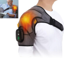 Shoulder brace, wireless heated shoulder cushion, 3 heat settings, USB rechargeable, relaxing shoulder massage on the go
