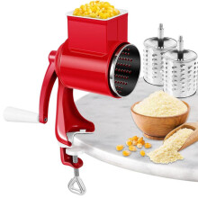 Vegetable slicer, manual nut mill with 2 removable drum blades, manual peanut mill with stainless steel crank, nut mill, almond mil