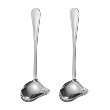 Stainless steel sauce ladle set of 2, stainless steel gravy boat spoon with spout, dishwasher safe for sauce, soup, and kitchen use