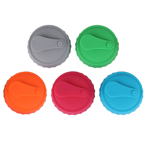 5er-Pack Silikon-Getränkedosendeckel, auslaufsichere, wiederverwendbare Verschlüsse