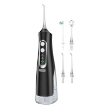 Electric oral irrigator, cordless dental cleaner with 3 nozzles, 4 cleaning modes, 310 ml water tank, IPX7 waterproof, 1500 mAh bat
