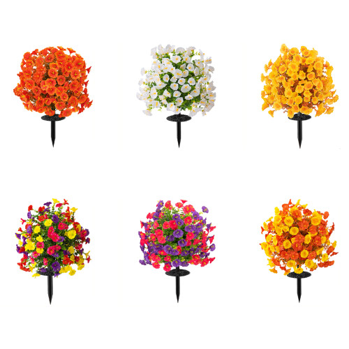 Weather Resistant Simulation Morning Glory Flower-Orange 1