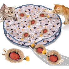 2-in-1 kattenspeelgoed met mat en bal, automatisch, oplaadbaar, jachtspeelgoed voor binnenkatten, slimme automatische bal met licht en