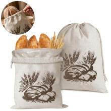 Large Linen Bread Bags, 30*40 cm, Bread Storage, Washable Bread Bag for Baguettes with Drawstring, Bread Sack to Keep Bread Fresh