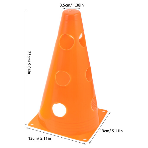 6Pcs Lightweight Plastic Soccer Cones with Holes for Agility Practice 1