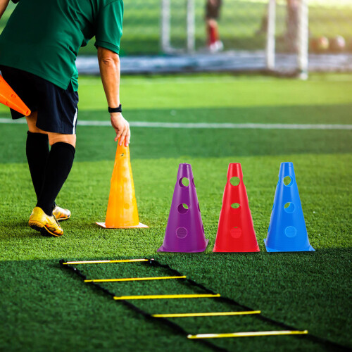 6Pcs Lightweight Plastic Soccer Cones with Holes for Agility Practice 2