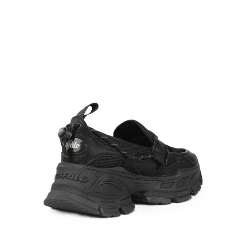 Buffalo (, ) Buffalo Loafer TEC Women's Black Loafers 1