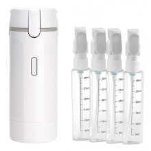 Ensemble de voyage 4 en 1 rechargeable, étanche, avec balance et étiquettes, flacons souples portables pour shampoing, lotion, etc.