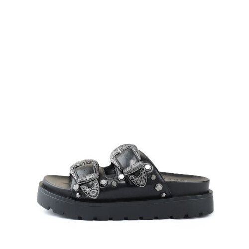 Buffalo (, ) Buffalo Raya Ari West Leather Women's Black Sandals 1