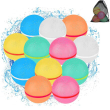 Lot de 12 ballons à eau réutilisables en silicone auto-scellants, avec sac en filet, idéal pour les enfants, les adultes, la plage et la pisci