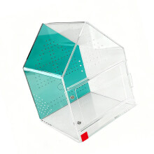 Acrylic Clear Reptiles Enclosure Feeding Basins for Home-Blue