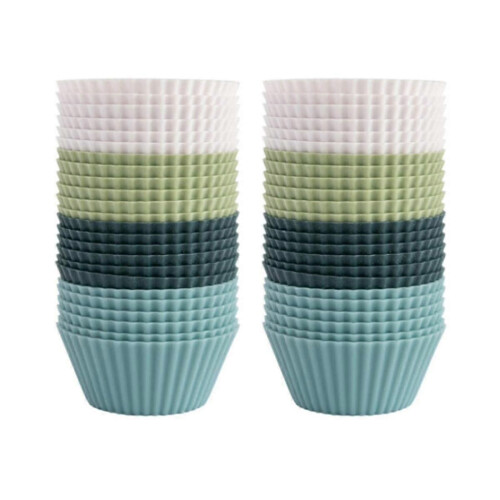 Silicone Baking Cups, Reusable Cupcake Liners,48 Pack Cake Molds, Standard Size Muffin Liners, Dish