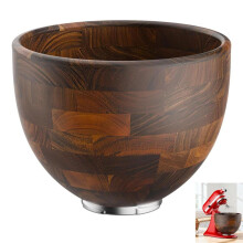 Bol mélangeur de 5 pintes en acier inoxydable avec finition grain de bois, compatible avec les robots pâtissiers inclinables KitchenAid de 4,5
