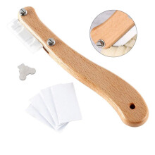 Bread Lamm with Wooden Handle, Curved Bread Lamm Set, 5 Replacement Blades & Storage Box, Ergonomic Dough Knife for Baguettes & Sou