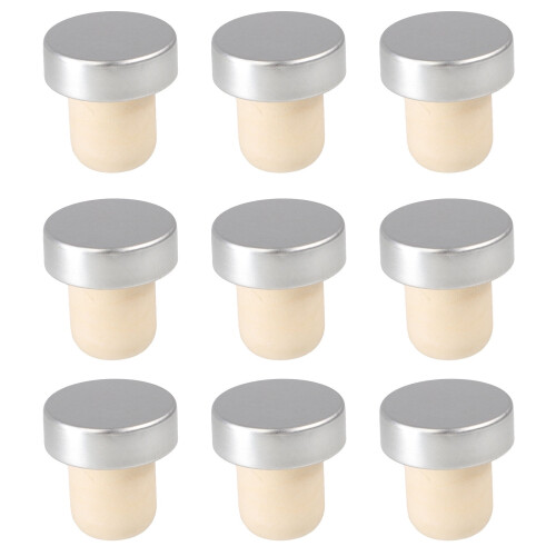 Set van 9 aluminium wijnflesstoppers