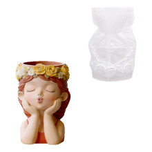 Moules à bougies en Silicone, Statue de jolie fille, pour tasse