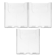3Pcs Clear Acrylic Wall Mounted Pamphlet Organizer for Office Use