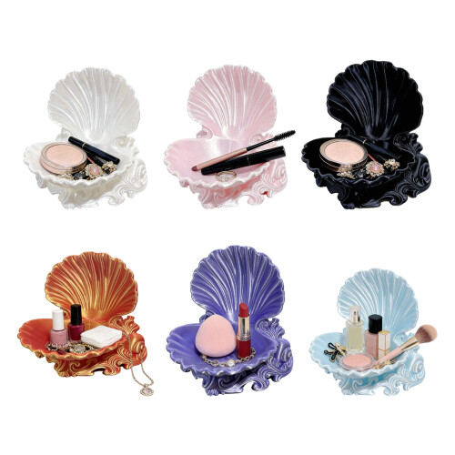 Jewelry Holder Modern Shell Shaped Decorative Tray For-White 1
