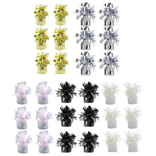 6Pcs Decorative Balloon Weights Metallic PET Foil-Silver 1