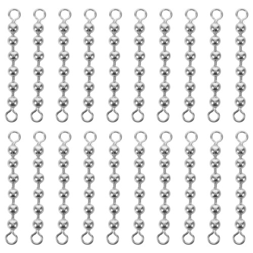 20Pièces Emerillons Solides Acier Argent Pour Douce