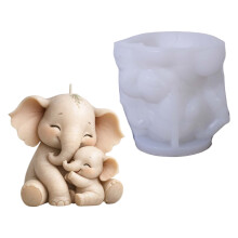 Artistic Silicone Candle Mold With Elephant Design Accent For