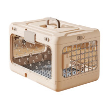 Space Saving Portable Dog puss Case With See Through-Pink