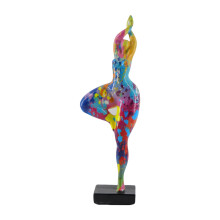 Abstract Lady Graffiti Colorful Resin Figurine-Colorful dots