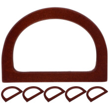 6Pièces Poignées En Bois D Forme Pour De Sacs, Marron