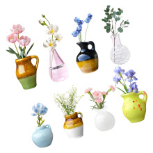 8Pcs/Lot Ceramic Fridge Magnets Miniature Flower Vase-8