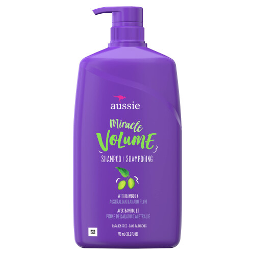 Aussie Aussie Miracle Volume with Plum Bamboo, Paraben Free Shampoo, 26.2 Fl Oz